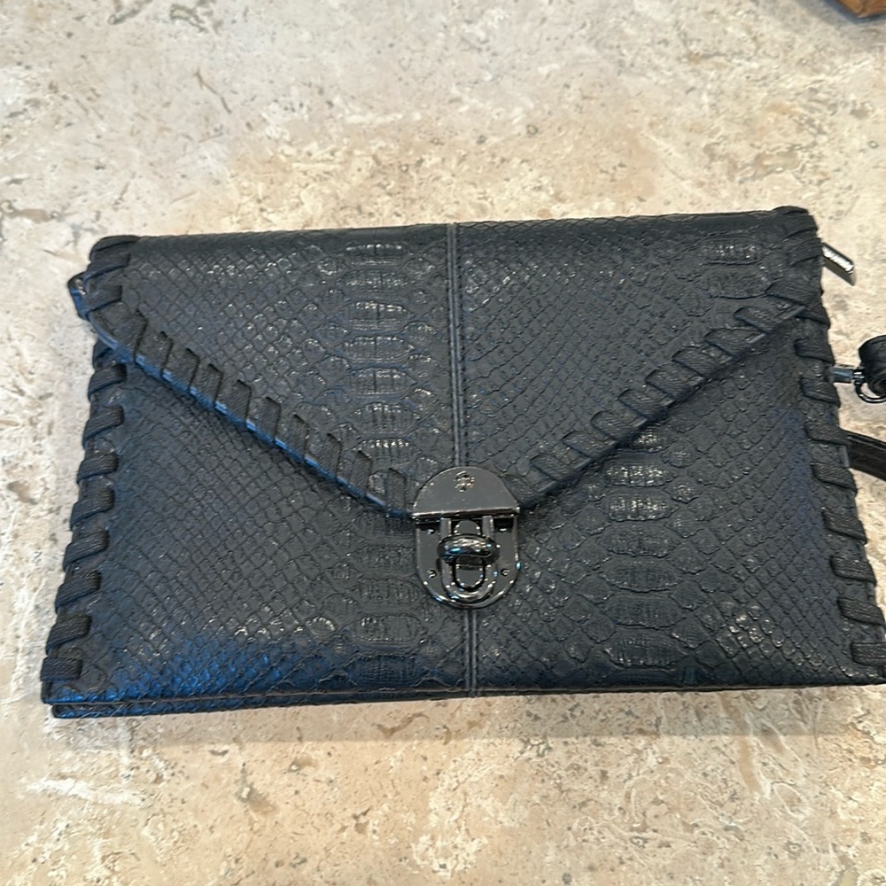 *Last Chance Price* Black Alligator Envelope Two Pouch Bag